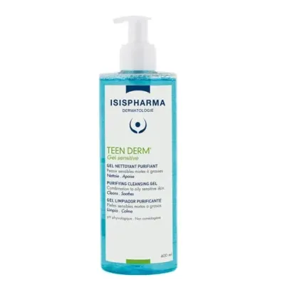 ISISPHARMA TEEN DERM GEL NETTOYANT PURIFIANT PEAUX SENSIBLES MIXTES A GRASSES 400ML