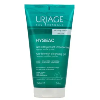 URIAGE HYSEAC GEL NETTOYANT ANTI-IMPERFECTIONS PORES-BRILLANCES-IMPURETES PEAUX GRASSE A TENDANCE ACNEIQUE VISAGE-CORPS 150ML