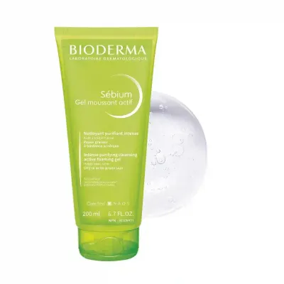 BIODERMA SEBIUM GEL MOUSSANT ACTIF PEAUX GRASSES A TENDANCE ACNEIQUE 200ML