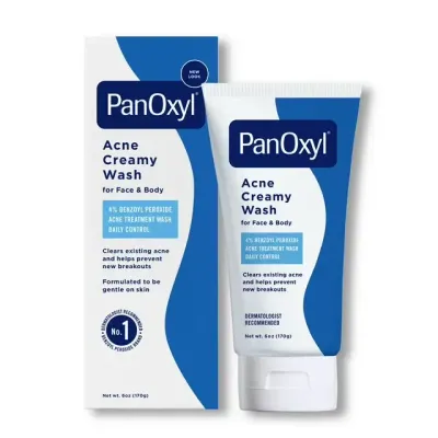 PANOXYL, NETTOYANT CREMEUX CONTRE L'ACNE, CONTROLE QUOTIDIEN, PEROXYDE DE BENZOYLE A 4 %, 170 G