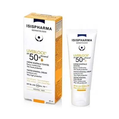 ISISPHARMA UVEBLOCK SPF50+ CREME MINERALE TEINTE PEAUX INTOLERANTES 40ML