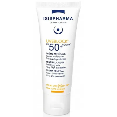 ISISPHARMA UVEBLOCK SPF50+ CREME MINERALE INVISIBLE PEAUX INTOLERANTES 40ML