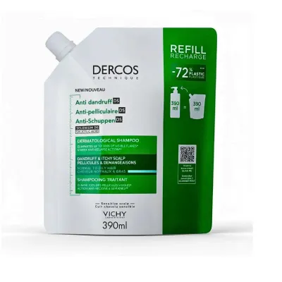 VIVHY Dercos Shampoing DS Recharge 390ml cheveux gras