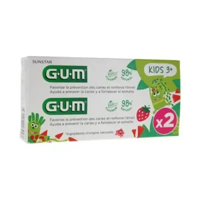 GUM DENTIFRICE KIDS 3+ PACK DUO 2X50ML